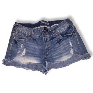 Amethyst Jeans Distressed Fringed Sunblast Denim Shorts Size 6